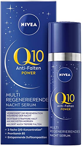 NIVEA Q10 Anti-Falten Power Multi Regenerierendes Nachtserum, Anti-Falten Serum für die Nacht, Gesichtsserum mit Provitamin B5 und Q10 (30 ml) im Sale